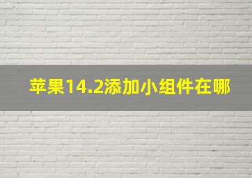 苹果14.2添加小组件在哪