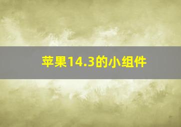 苹果14.3的小组件