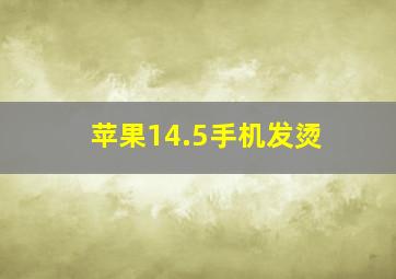 苹果14.5手机发烫