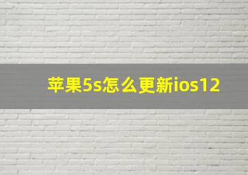 苹果5s怎么更新ios12