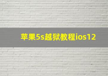 苹果5s越狱教程ios12