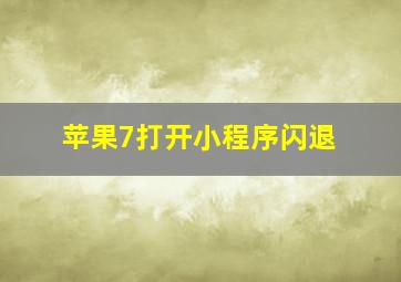 苹果7打开小程序闪退