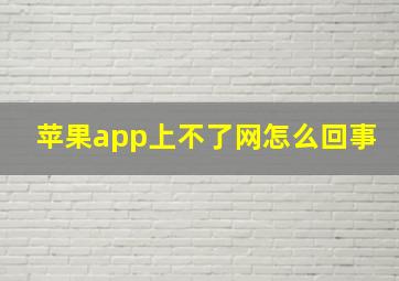 苹果app上不了网怎么回事