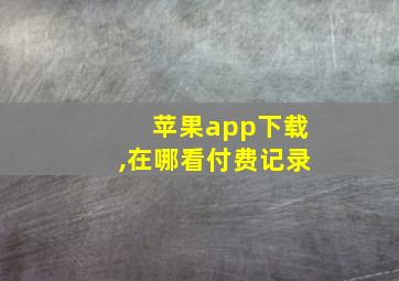 苹果app下载,在哪看付费记录