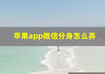 苹果app微信分身怎么弄