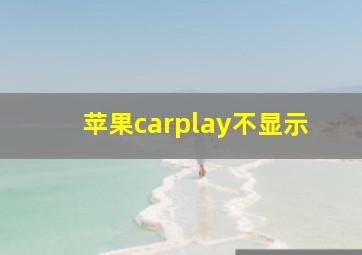 苹果carplay不显示