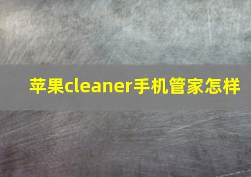 苹果cleaner手机管家怎样