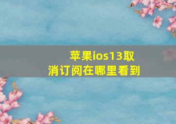 苹果ios13取消订阅在哪里看到