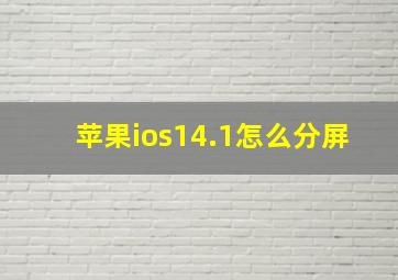 苹果ios14.1怎么分屏