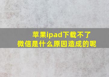 苹果ipad下载不了微信是什么原因造成的呢