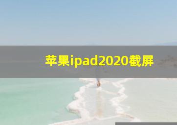 苹果ipad2020截屏