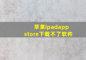 苹果ipadapp store下载不了软件