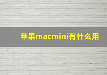 苹果macmini有什么用