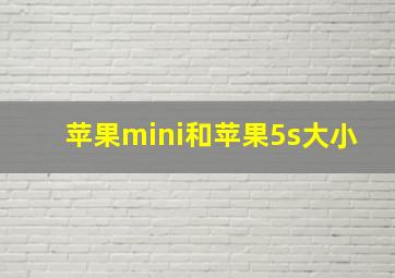 苹果mini和苹果5s大小