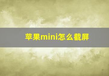 苹果mini怎么截屏