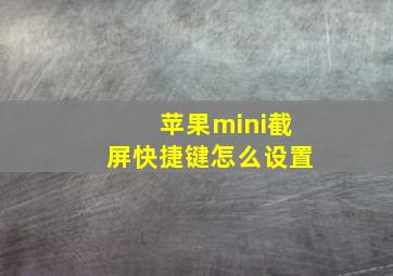 苹果mini截屏快捷键怎么设置