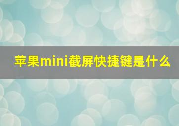 苹果mini截屏快捷键是什么