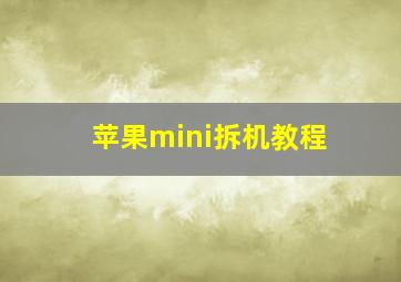 苹果mini拆机教程