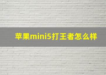 苹果mini5打王者怎么样