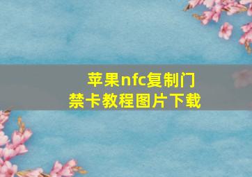 苹果nfc复制门禁卡教程图片下载