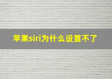 苹果siri为什么设置不了