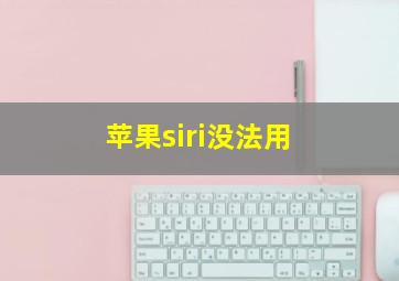 苹果siri没法用