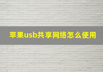 苹果usb共享网络怎么使用