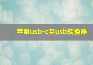 苹果usb-c至usb转换器