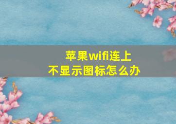 苹果wifi连上不显示图标怎么办