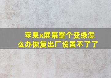 苹果x屏幕整个变绿怎么办恢复出厂设置不了了