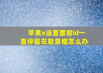 苹果x设置面容id一直停留在取景框怎么办