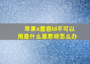 苹果x面容id不可以用是什么意思呀怎么办