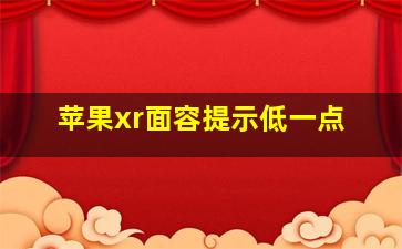 苹果xr面容提示低一点