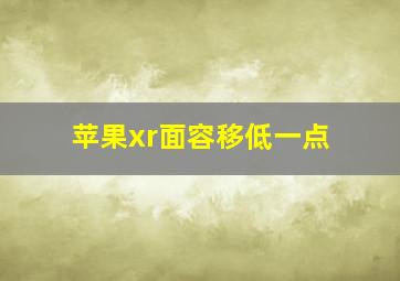 苹果xr面容移低一点