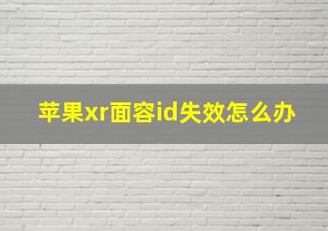 苹果xr面容id失效怎么办