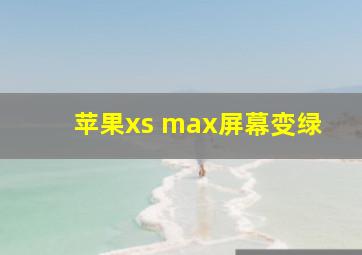 苹果xs max屏幕变绿