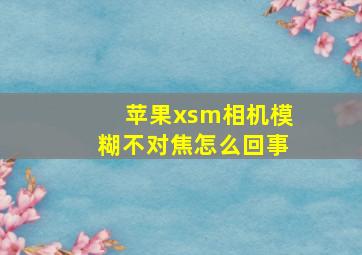 苹果xsm相机模糊不对焦怎么回事