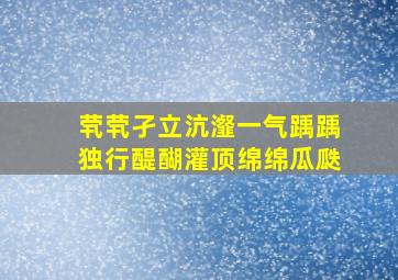 茕茕孑立沆瀣一气踽踽独行醍醐灌顶绵绵瓜瓞