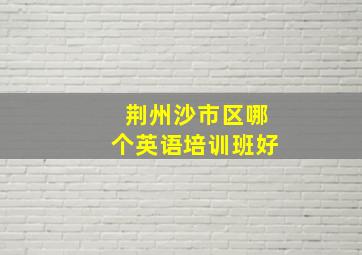 荆州沙市区哪个英语培训班好