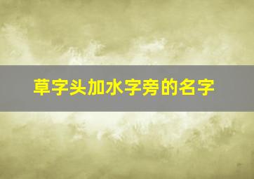 草字头加水字旁的名字