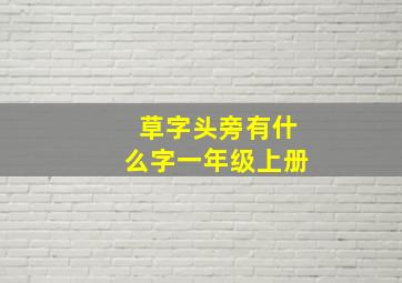 草字头旁有什么字一年级上册