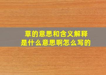 草的意思和含义解释是什么意思啊怎么写的