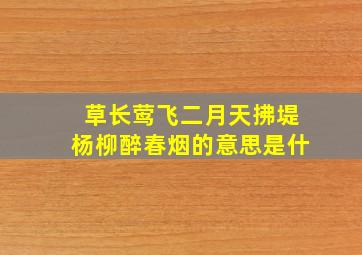 草长莺飞二月天拂堤杨柳醉春烟的意思是什