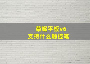 荣耀平板v6支持什么触控笔