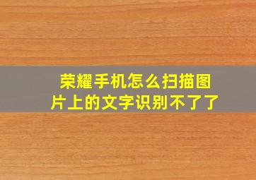 荣耀手机怎么扫描图片上的文字识别不了了