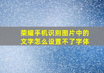 荣耀手机识别图片中的文字怎么设置不了字体