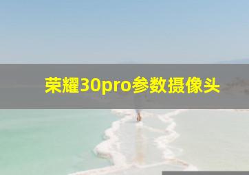 荣耀30pro参数摄像头