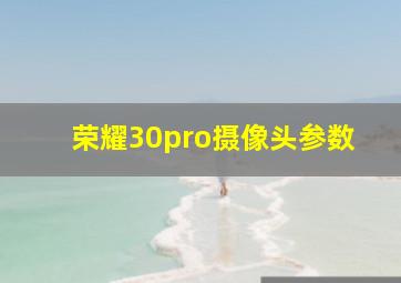 荣耀30pro摄像头参数