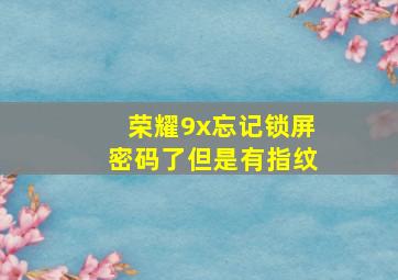 荣耀9x忘记锁屏密码了但是有指纹