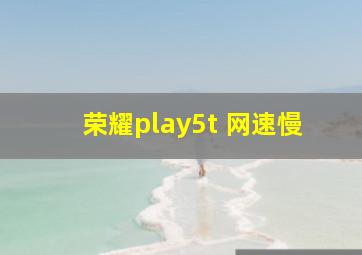 荣耀play5t 网速慢